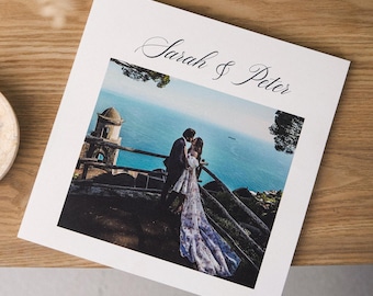 Álbum de fotos de casamento personalizado | Livro de recordações impresso sob medida | Lembrança fotográfica para mesa de centro | Design incluso