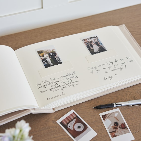 Guest Book Wedding Guest Book - Simple Timeless Design Sign In For Wedding Reception, Baby Shower Polaroid Guest Book For Wedding