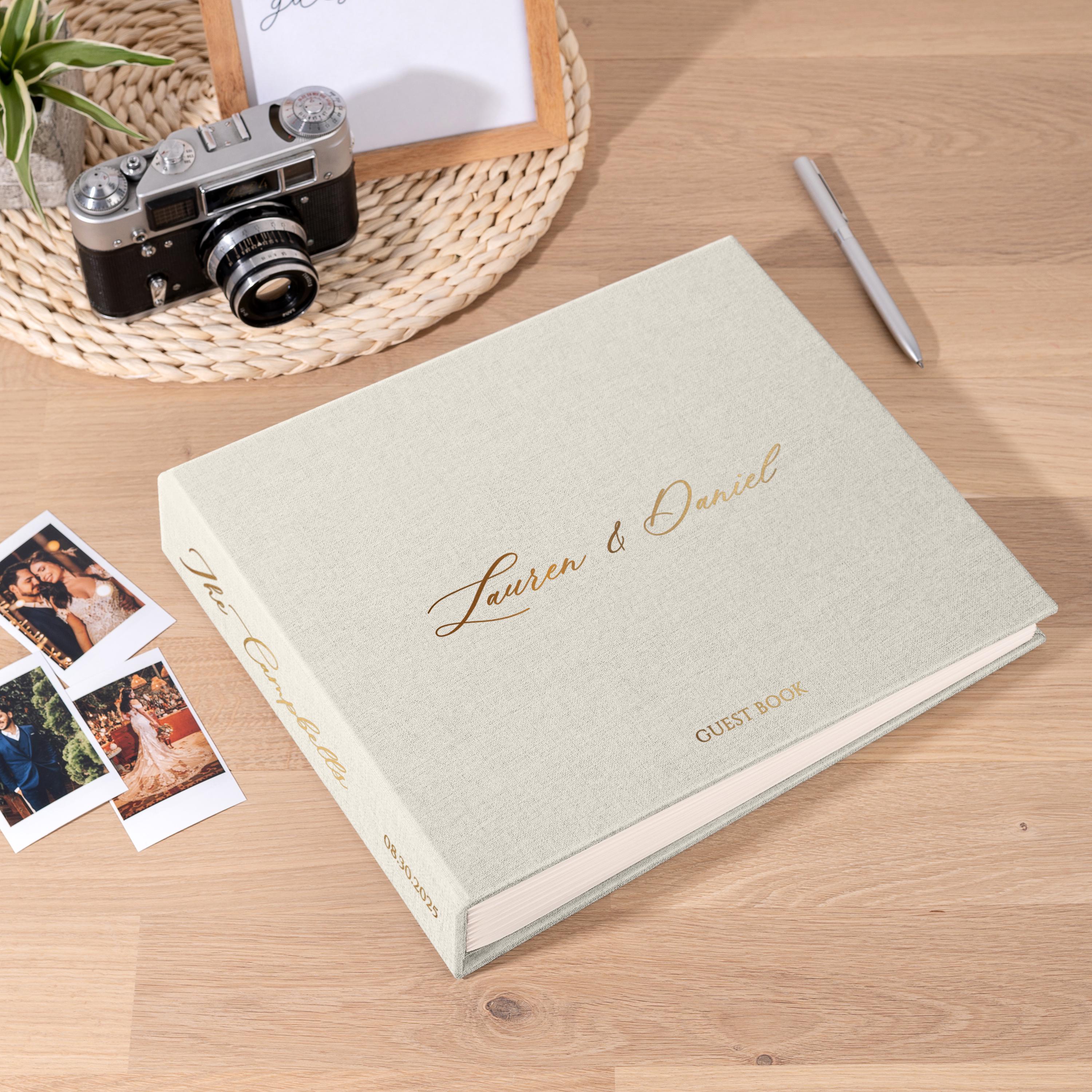 Wedding Guest Book with Photo Sleeves | Sign In Book for all Instant Photos Mini, Wide, Square etc | Photo Booth Book for 4x6 & 2x6 Prints