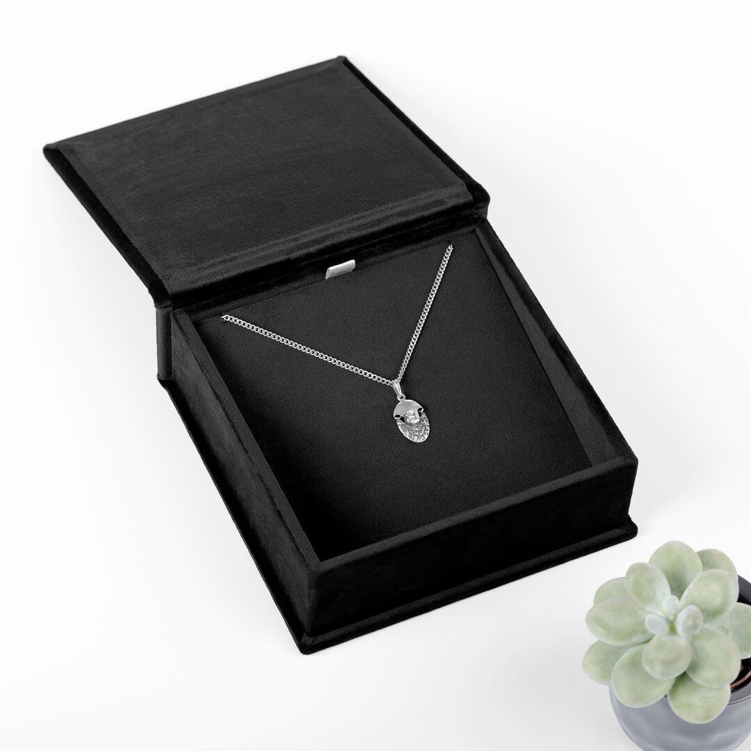 Personalized Necklace Gift Box, Velvet or Suede Wedding Necklace Box