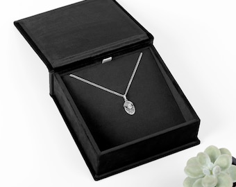 gift jewelry presentation box Personalized Necklace Gift Box, Velvet or Suede Wedding Necklace Box with Custom Personalization