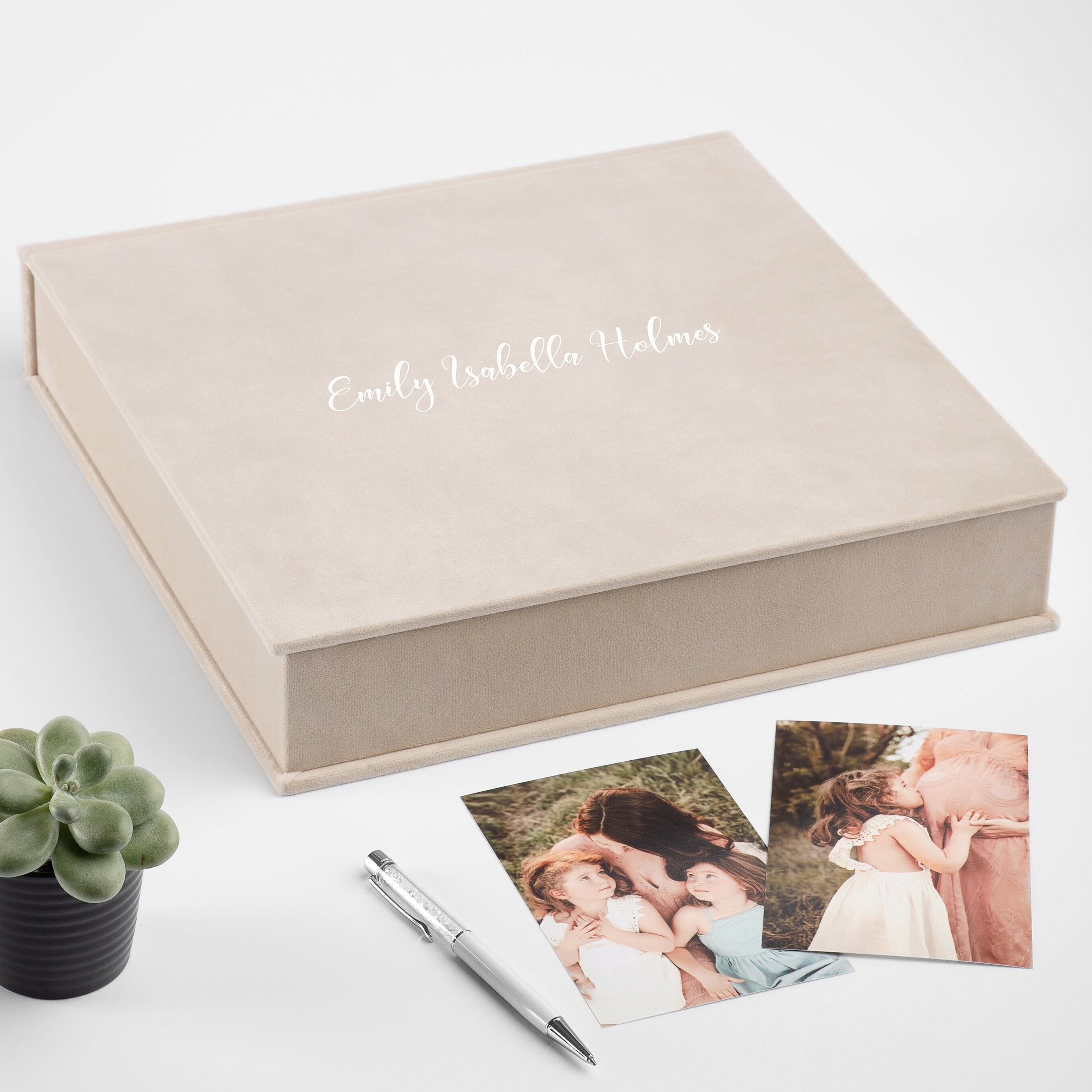 Wooden 5x7 Photo Storage Box With Personalized USB Natural 