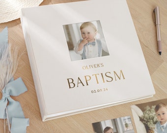 Gepersonaliseerde babydoopfotoalbum met hoezen voor maximaal 1000 4x6 foto's| Geheugenplakboek met fotovenster | Doop aandenken cadeau