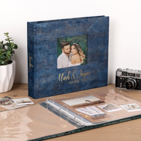 12x12 Velvet Scrapbook Album, Rustic Personalized Family Photo Album,  Vintage Travel Photo Album, Large 3 Ring Photo Album -  Israel