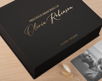 Personalized Memory Keepsake Box | Memorial Remembrance Box | Custom Condolence Gift | In Loving Memory Box | Happy Memories Storage Box