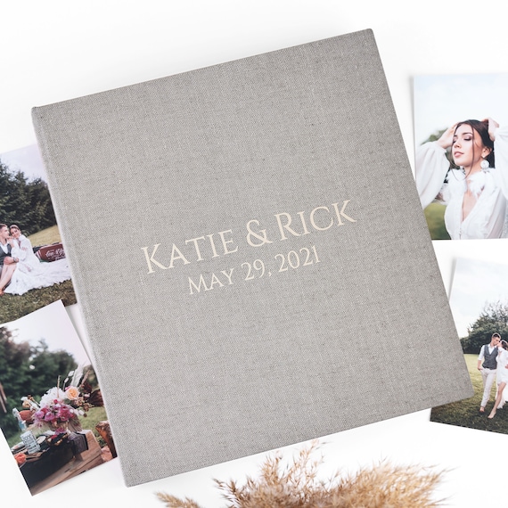 Wedding Photo Album With Sleeves for 4x6 Photos, Linen Slip in Photo Album  for up to 1000 Photos, Personalized Photo Book for 10x15cm Photos 