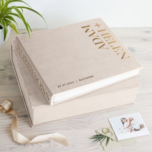 Libro degli ospiti per matrimonio + scatola o custodia / Album fotografico per matrimonio in velluto per tutte le dimensioni di foto: mini, largo, quadrato ecc. / Libro fotografico 4x6, 2x6