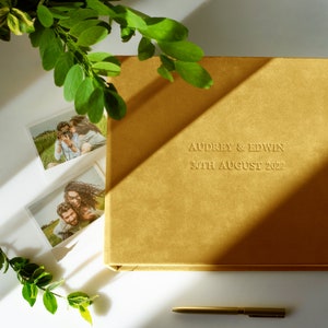 Suede Wedding Guest Book Alternative | Personalised Wedding Photo Album for all Instant Film Sizes | Photo Booth Book for 4x6 2x6 Photos