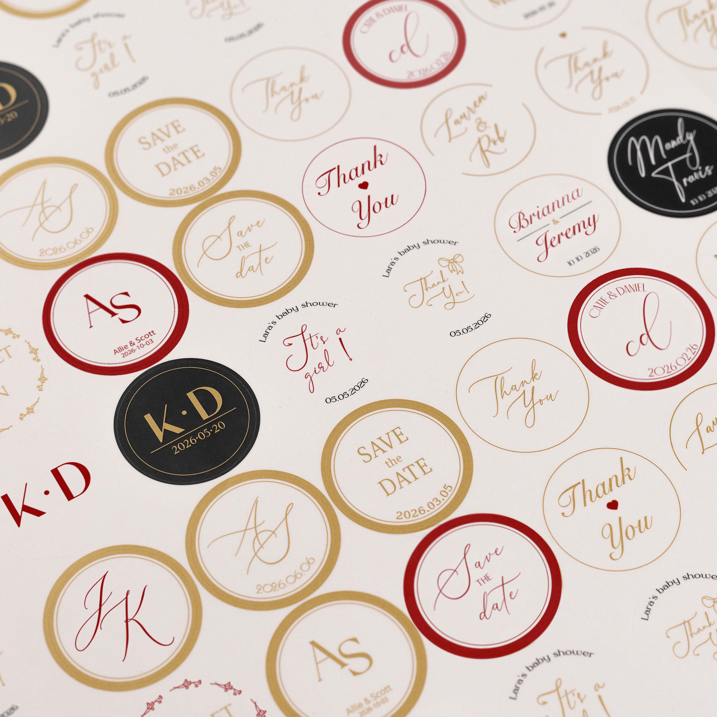 Personalized Stickers & Labels for Weddings, Invitations, Gifts Favor