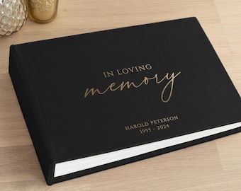 In Loving Memory Album | Personalized Memorial Condolence Book | Keepsake Book of Remembrance | Happy Memories Book | Hand Made in Europe