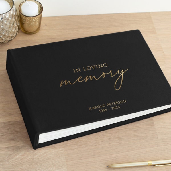 In Loving Memory Album | Personalized Memorial Condolence Book | Keepsake Book of Remembrance | Happy Memories Book | Hand Made in Europe