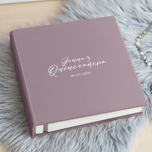 Libro degli ospiti con foto per Sweet 16/Quinceanera, libro degli ospiti personalizzato per la Quinceanera, regalo personalizzato per il 16° compleanno, album fotografico autoadesivo in velluto