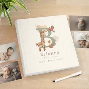 Album fotografico personalizzato per neonati / Album per ritagli per neonati fatto a mano / Libro dei ricordi unico e progettato dall'artista Arcoalbum / Regalo per baby shower