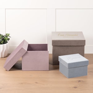Caja de recuerdos de boda, caja de recuerdos personalizada, caja de almacenamiento personalizada, caja de regalo de terciopelo con tapa