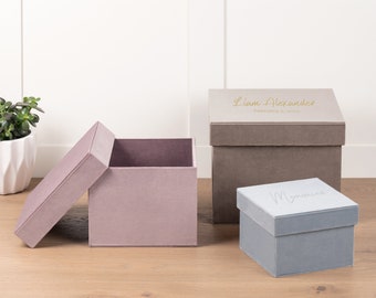 Bruiloft Memory Box, gepersonaliseerde Keepsake Box, aangepaste opbergdoos, fluwelen geschenkdoos met deksel