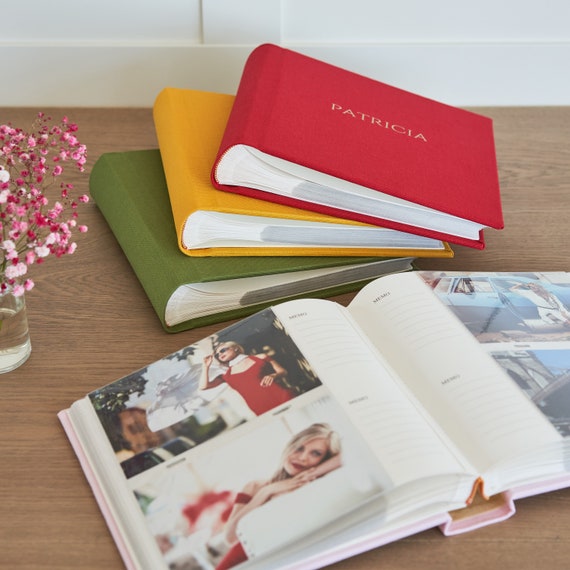 Slip in Photo Album for 200 4x6, 5x7 Photos, Personalised Photo Album With  Sleeves, Embossed Velvet Album 