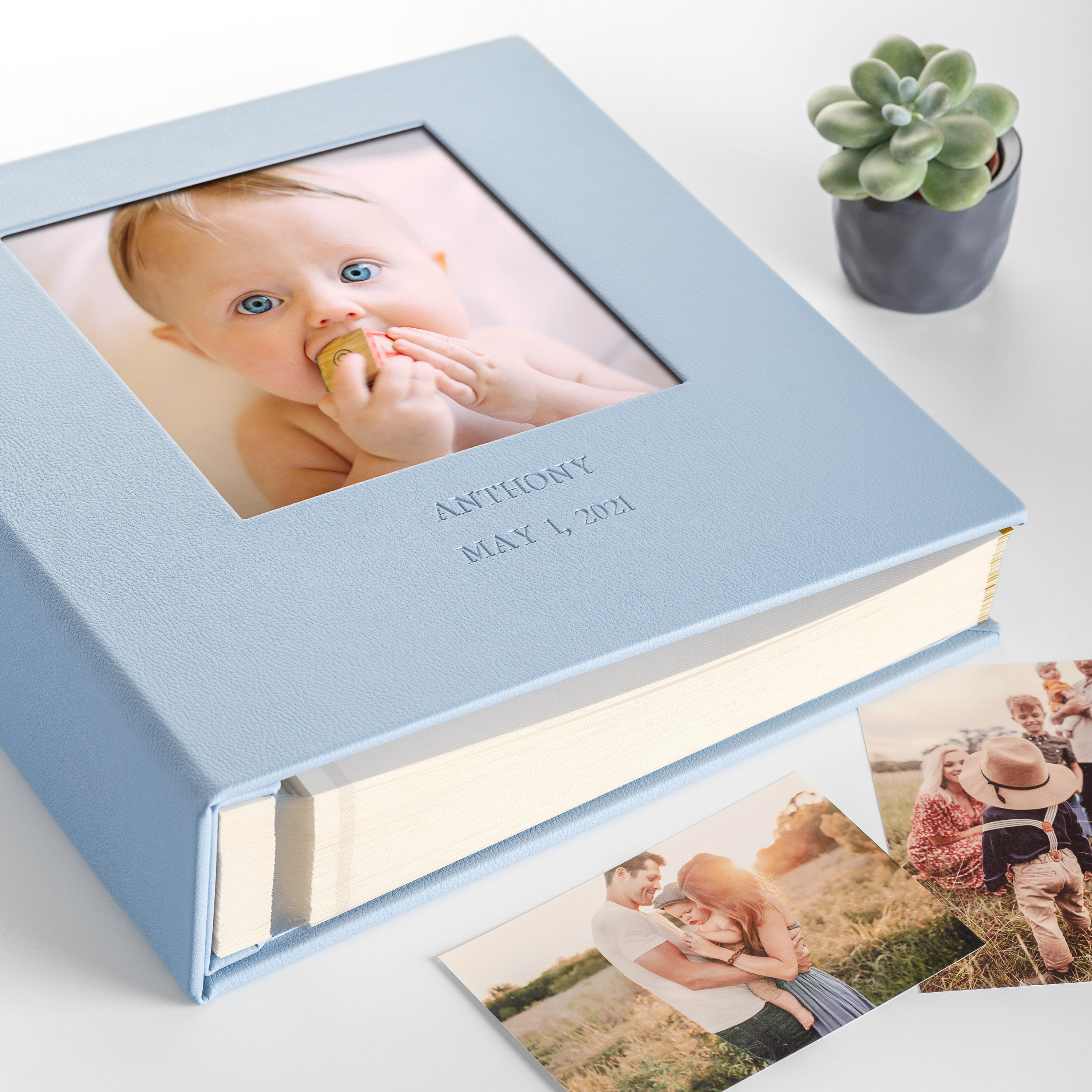 Fehn Album photo bébé Ocean Club - Livre souvenir photo à personnaliser et  sentir en tissu - Album bébé jouet de naissance pour bébés et enfants à