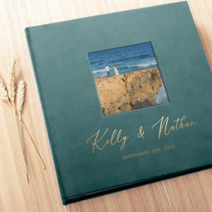 Large Wedding Photo Album with Photo Frame | Personalized Self-adhesive Scrapbook | Unique Family Travel Book | Wedding Anniversary Gift