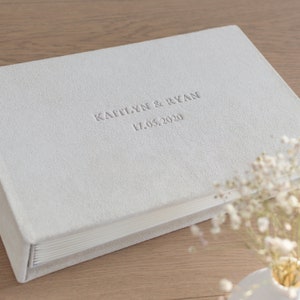 White Suede Wedding Guest Book Alternative, Wedding Photo Album for All Instant Film Sizes Mini Wide Square 4x6 2x6 etc.