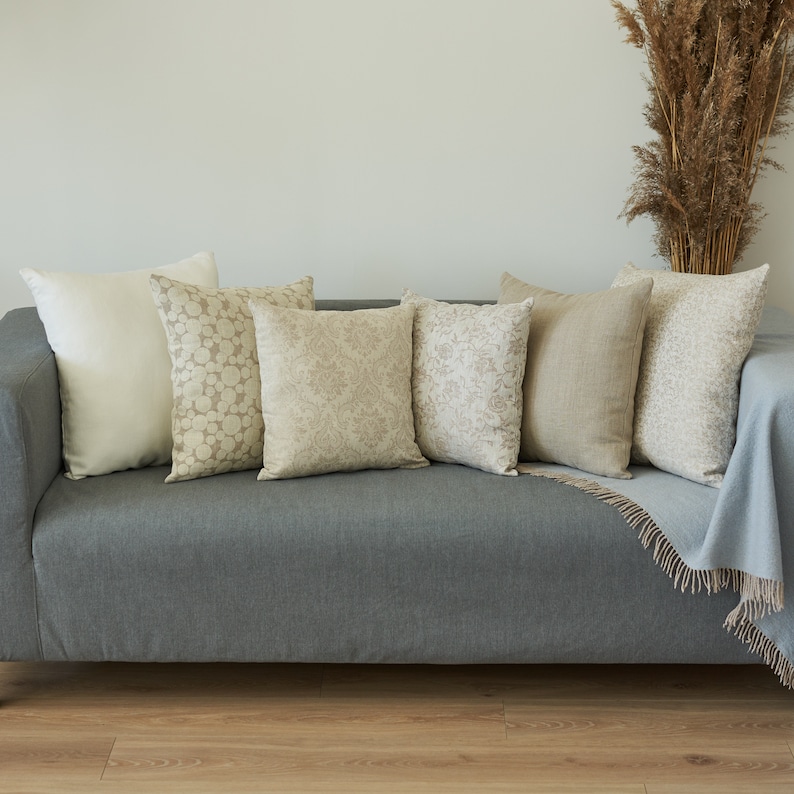 Linen Pillow Cover Natural Linen Throw Pillow Cover Etsy