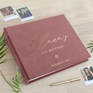 Personalized Bar Mitzvah Guest Book |  Keepsake Memory Album | Elegant Sign-In Keepsake for Special Occasion