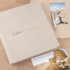 Large Traditional Book Bound Wedding Photo Album | Anniversary Scrapbook Album | Velvet Family Photo Book | Modern Wedding Gift