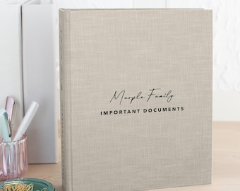 Personalisiertes Leinen Ringbuch | 2, 3, 4 Ringe | Hardcover Portfolio für die Formate A5, A4, A3, US Letter,Legal, Tabloid | Wunschgröße möglich