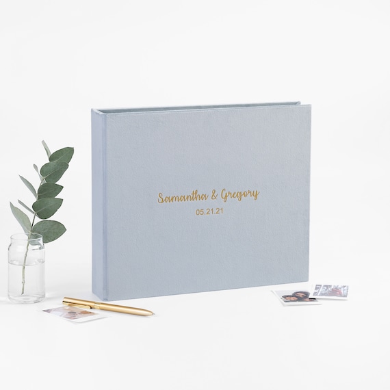 Velvet Wedding Guest Book, Custom Guest Book for All Instant Film Sizes  Mini Wide Square 4x6 2x6 Etc. 