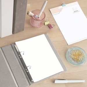 Pasta de argolas de linho com 2 argolas, pasta de argolas personalizada, pasta de argolas de capa dura, pasta de argolas personalizada para papel A5