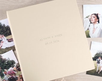 Photo Album with Sleeves for 4x6 Photos, Embossed Eco Leather Slip In Photo Album for up to 1000 Photos, Large Personalized Wedding Album