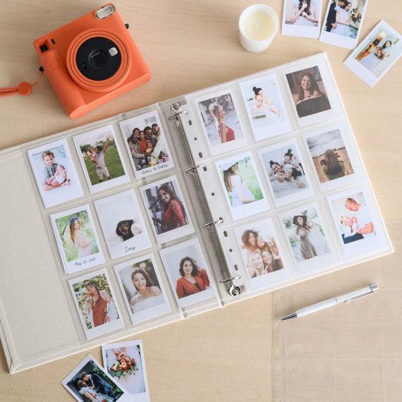 Linen Instax Mini Photo Album, Personalized Ring Binder for
