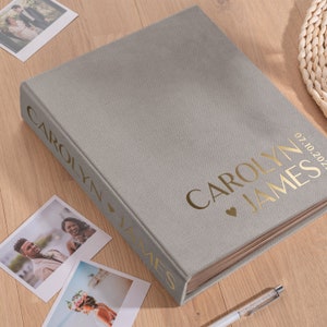 Alternativa ecologica al libro degli ospiti per matrimoni, mini album Instax, album fotografico per matrimoni in carta kraft riciclata e lino naturale
