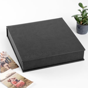 Doos bruiloft aandenken, gepersonaliseerde geheugendoos, doos bruiloft fotoalbum, kunstleren clamshell-doos met reliëf