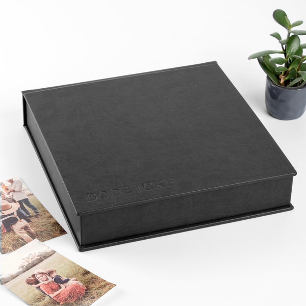 Wedding Keepsake Box, Personalized Memory Box, Wedding Photo Album Box, Embossed Leatherette Clamshell Box