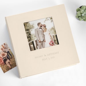 Zelfklevend album trouwfotoalbum, eco-leer familiefotoalbum, reisfotoalbum, groot plakboekalbum met fotolijst