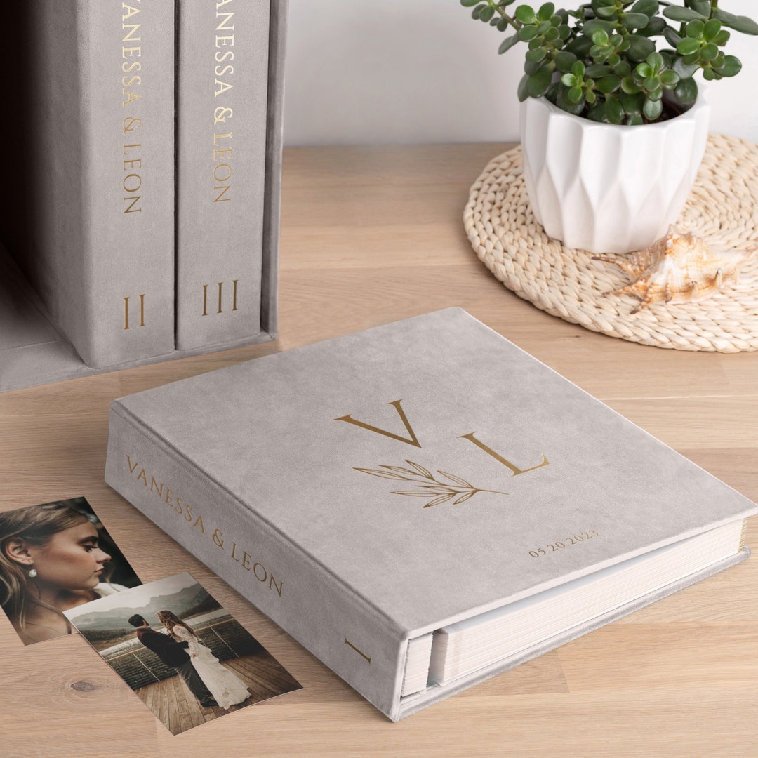 3 Wedding Selfadhesive Albums Slipcase, Large Personalized Scrapbook