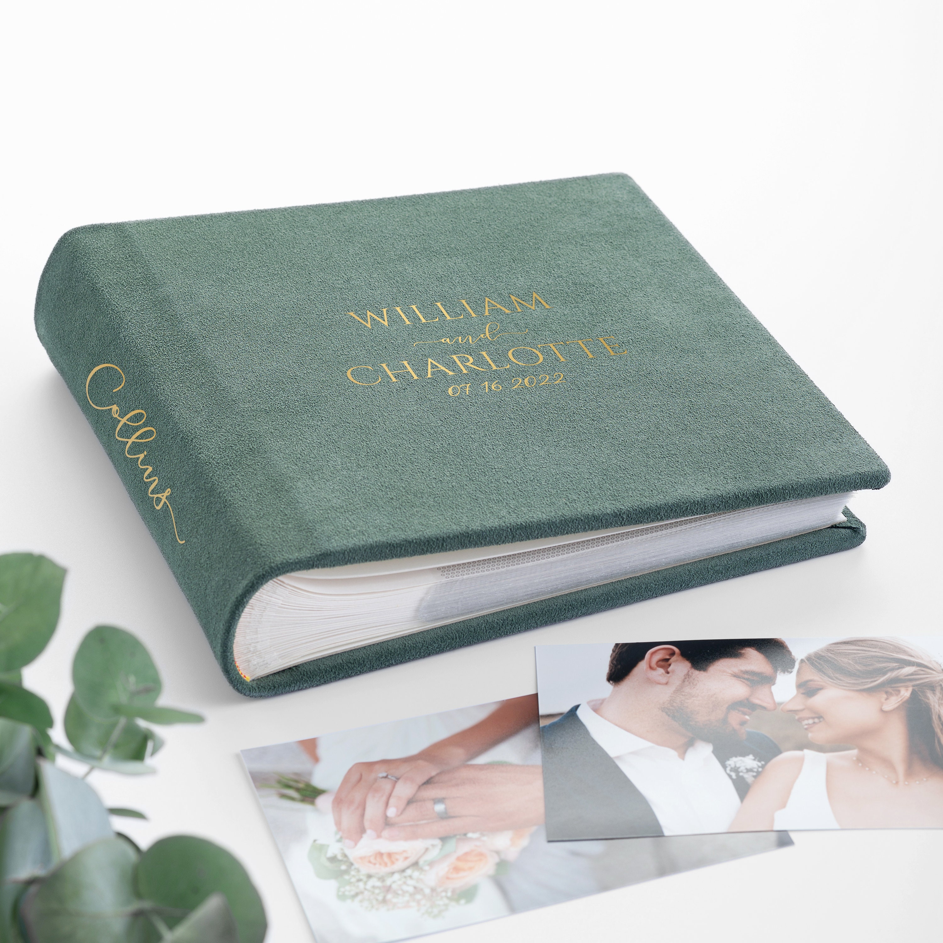 Personalized Wedding Photo Album for 500 Photos 4x6. Engraved Photo Album.  Large Album With Vertical and Horizontal Photo Pockets 