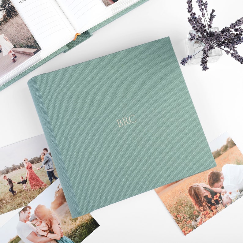 Slip In Photo Album for 200 4x6, 5x7 Photos, Personalised Fabric Photo Album with Sleeves image 2