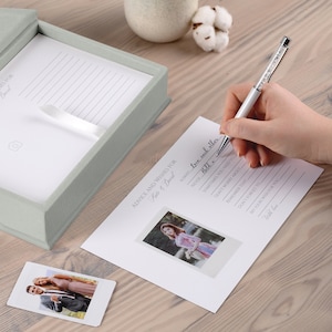 Mad Lib-kaarten bruiloft in gepersonaliseerde fluwelen doos, advieskaarten bruiloft met doos, alternatief huwelijksgastenboek, advieskaarten vrijgezellenfeest