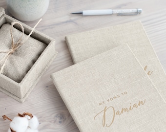 Personalized Wedding Vow Books | Luxurious Linen Wedding Vow Booklets | Elegant Custom Keepsake