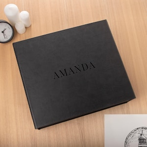 Carpeta de anillas de lujo para papel tamaño A3, A4 y carta de EE. UU. / Carpeta de anillas personalizada con 2, 3 o 4 anillas y cierre magnético / Fabricada en cuero ecológico