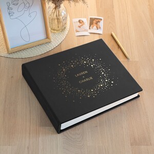 Wedding Guest Book Alternative, Personalized Instax Mini Photo Album, Black Velvet Photo Booth Book for all Photo Sizes, Hand Made in Europe