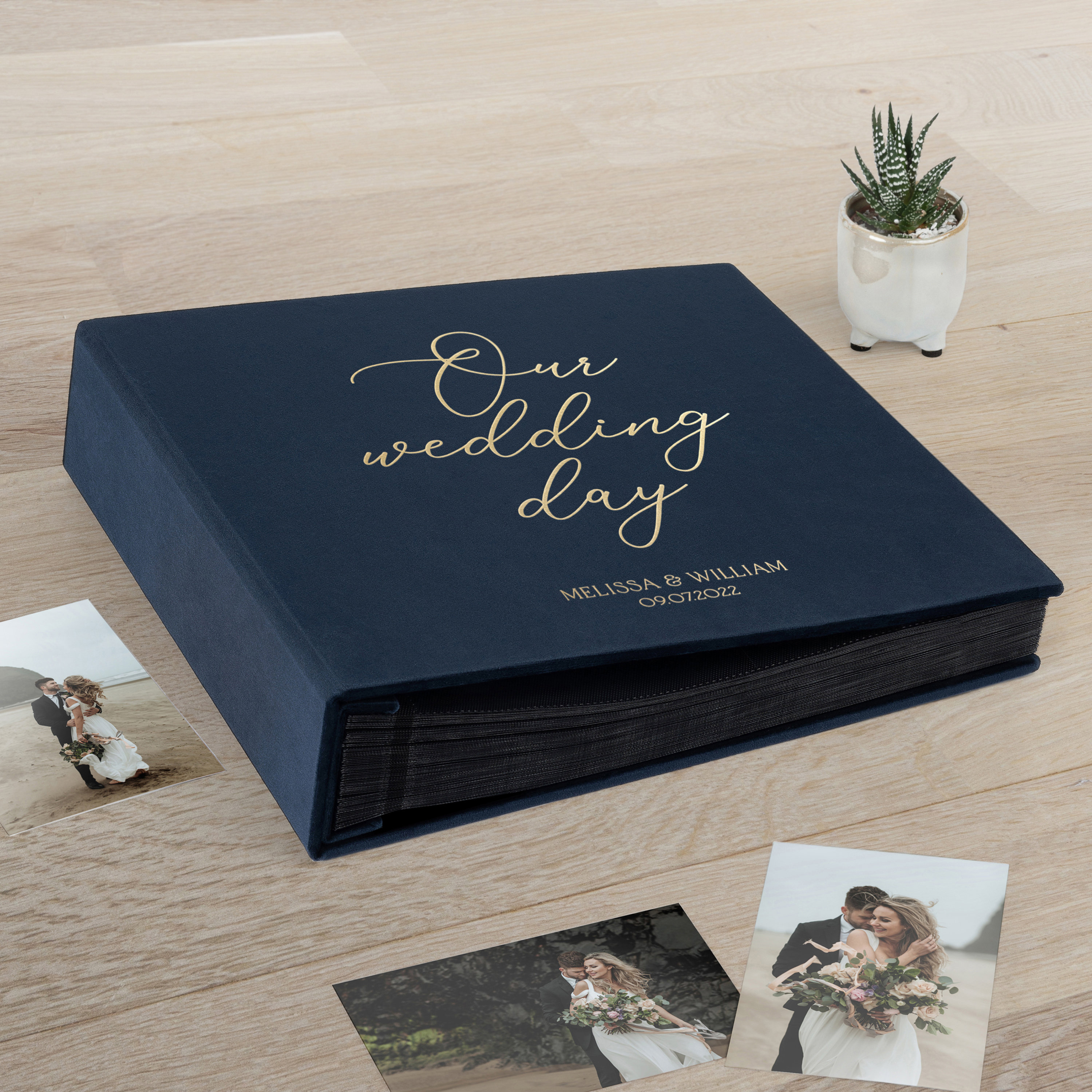 Slip in Photo Album for 300 4x6 Photos, Wedding Photo Album With Sleeves,  Personalized Velvet Photo Book, Large Scrapbook Album Slip Cover 