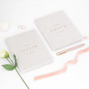 Personalized Wedding Vow Booklets, Personalised Wedding Vow Books, Custom Vow Books, Velvet Wedding Vows