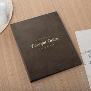 Libros de menú personalizados / Carpetas de menú de restaurante personalizadas / Cubiertas de menú de tapa dura / Portamenús de cuero ecológico / Cubiertas de menú para bodas