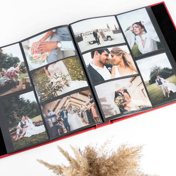 Buy Leather Photo Album With Sleeves for 4x6 Photos, Embossed Slip in Photo  Album for up to 1000 Photos Online in India 