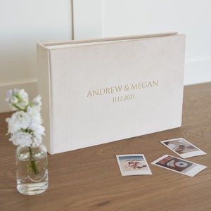 Wedding Guest Book, Velvet Wedding Photo Album for All Instax Film Sizes Mini Wide Square, 4x6 2x6 Photo Booth Book