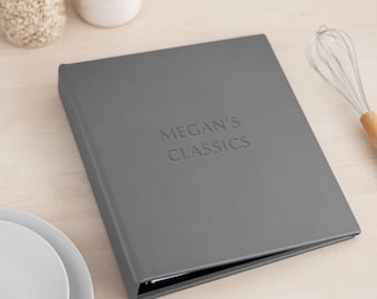 Pasta de Receitas em Couro | Livro de Receitas Personalizado | Diário de Culinária | Organizador de Receitas com Capa Dura | Planejador de Receitas com Argolas