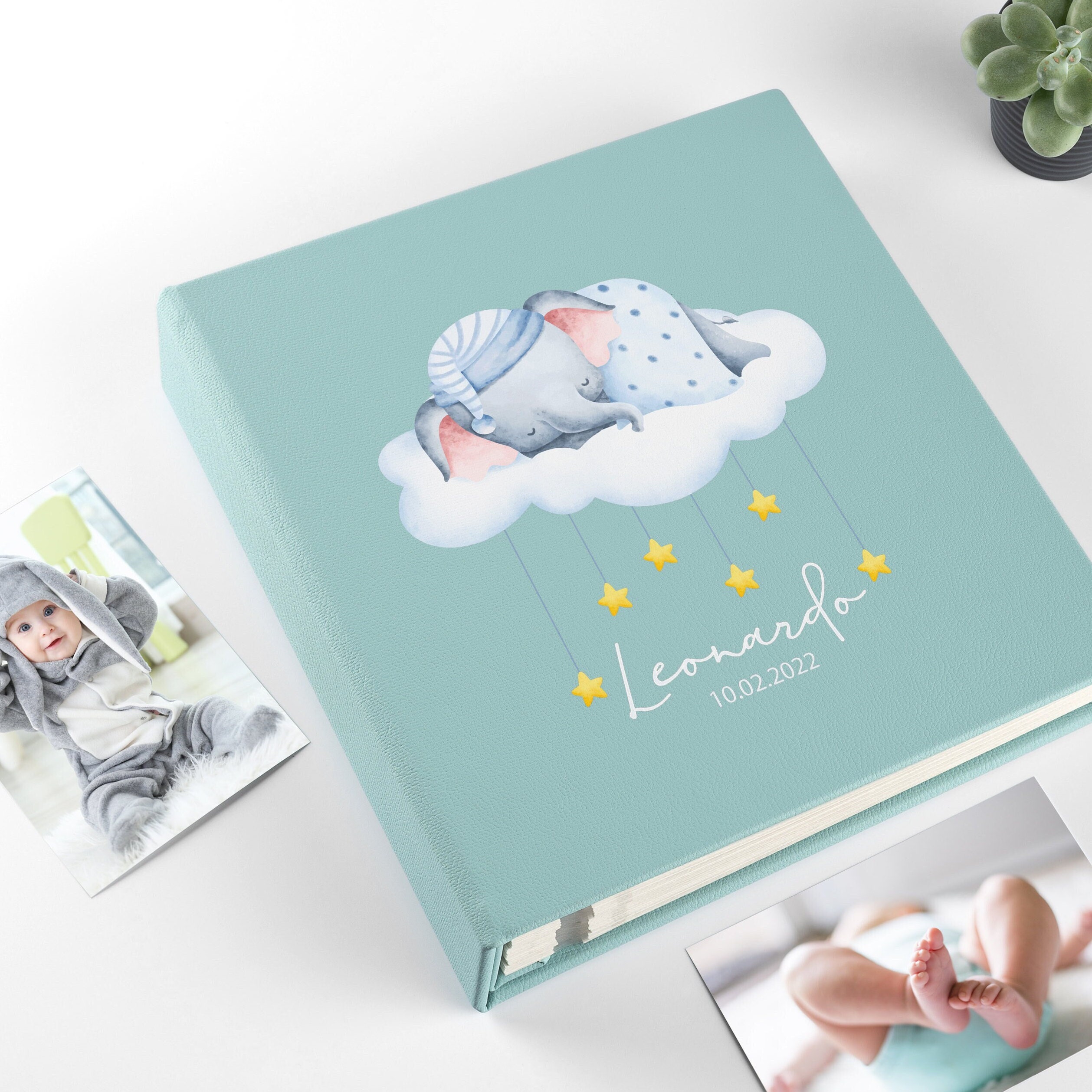 Personalized Baby Photo Album, Baby Boy Memory Book, Custom