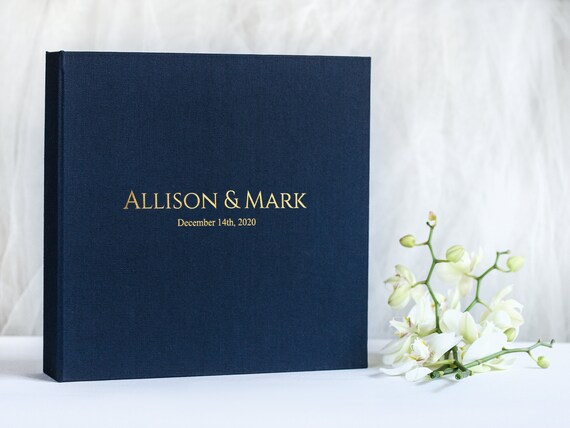 Photo Album With Sleeves for 4x6 Photos, Large Navy Blue Velvet